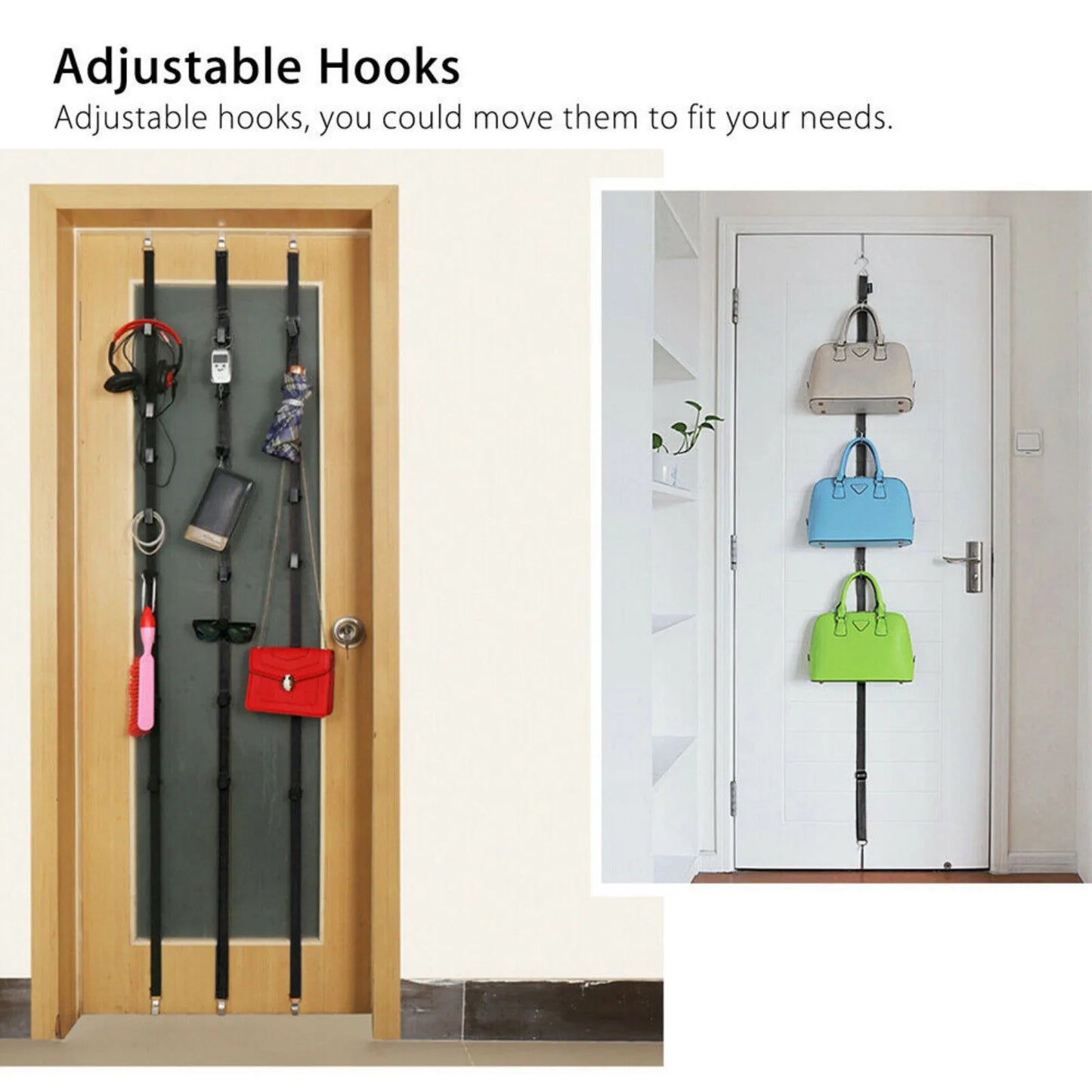 Baseball Cap Hat Rack Wall Door Hanger Holder Storage Organizer 16 Hooks