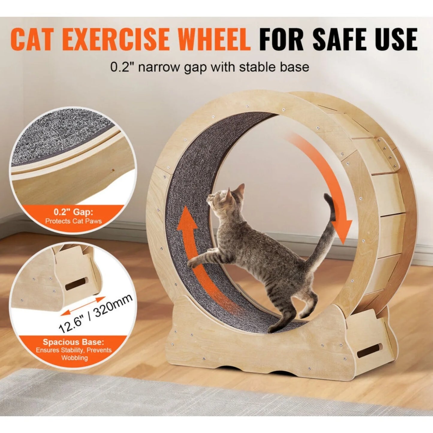 Cat Exercise Wheel Large Treadmill Wheel for Indoor Cats